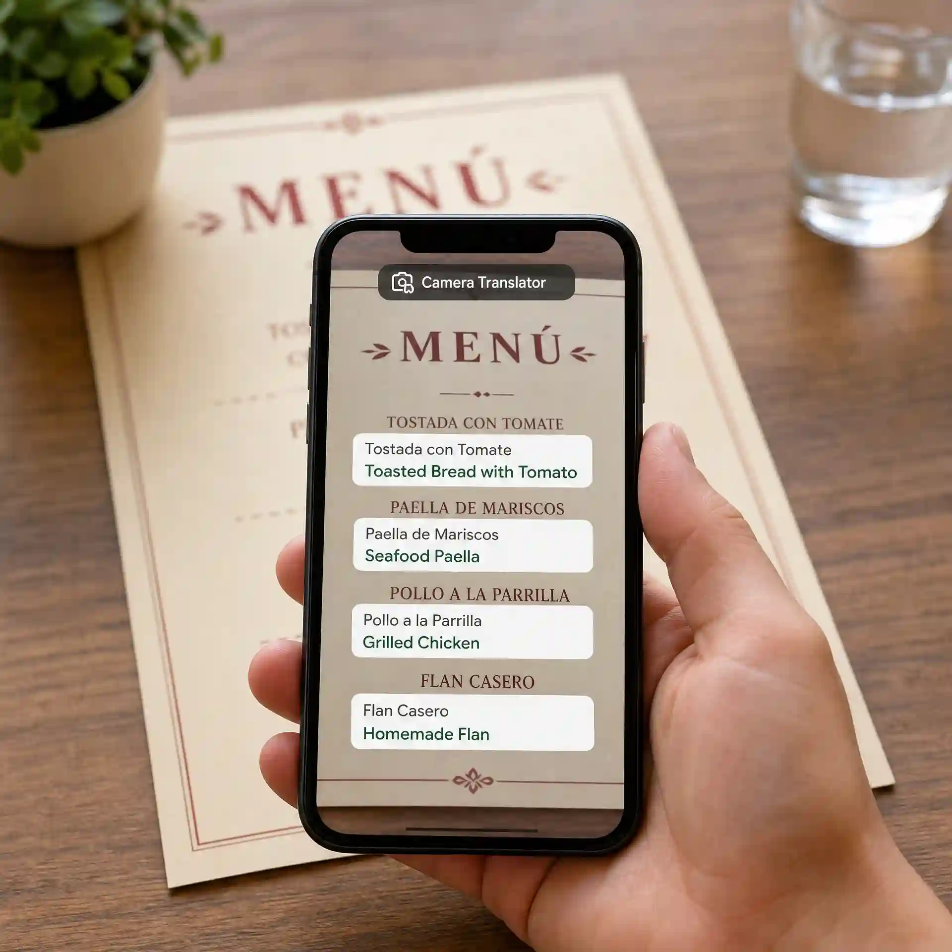 screen translator recommendation preview showing the Camera Translator image translation workflow