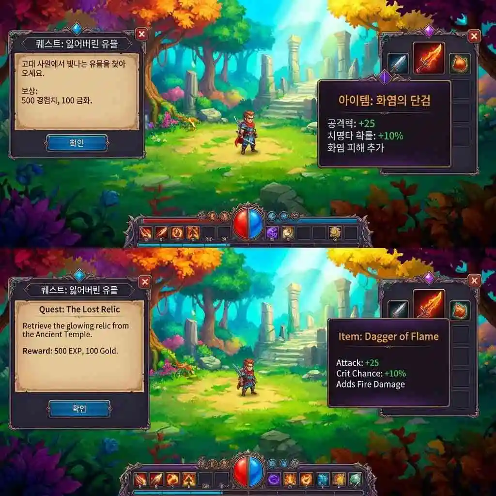 Gamers usando la traducción de pantalla para dominar cómo traducir imágenes de textos de juegos en otros idiomas.
