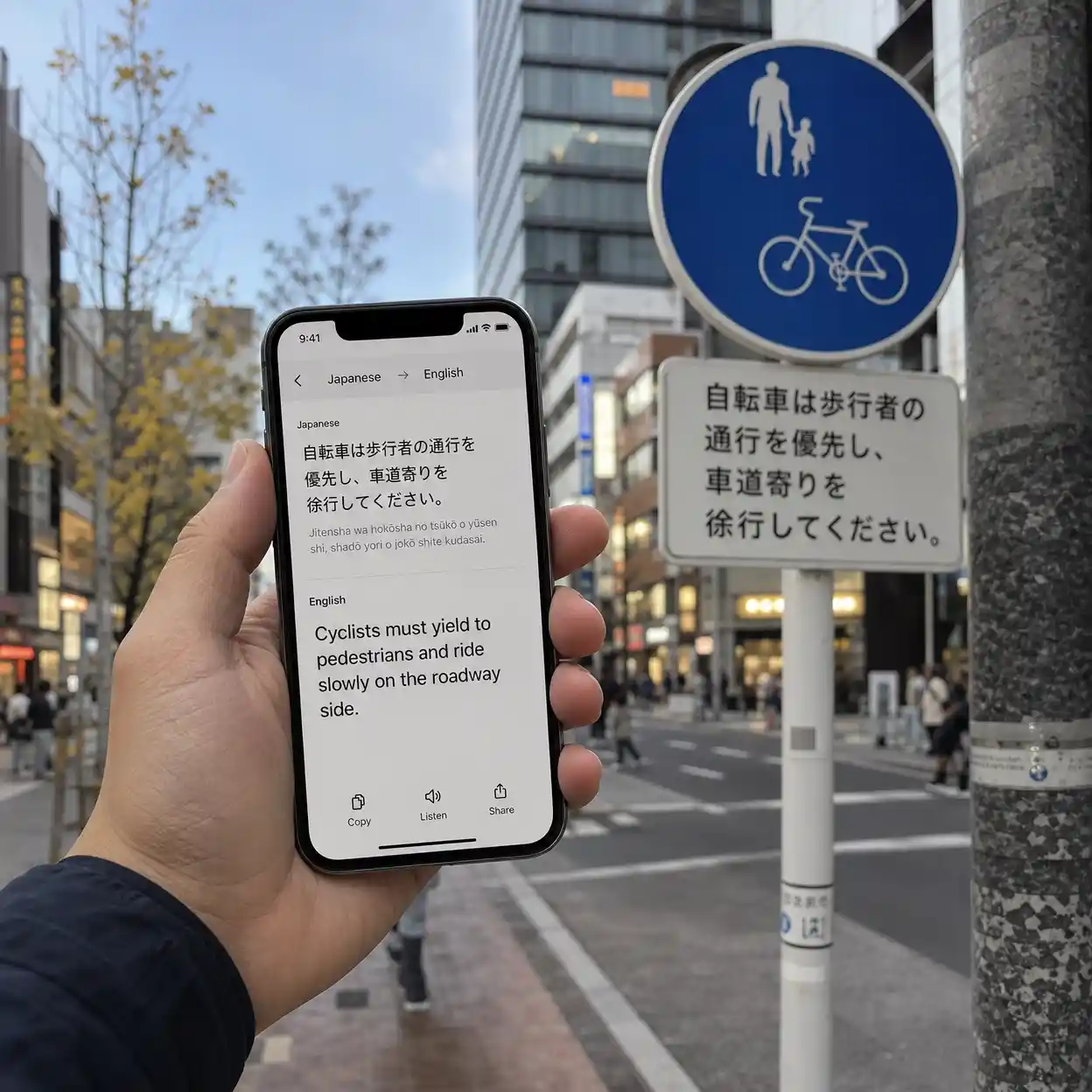 japanese photo translator street sign preview decoding public notices traffic instructions and warning signs