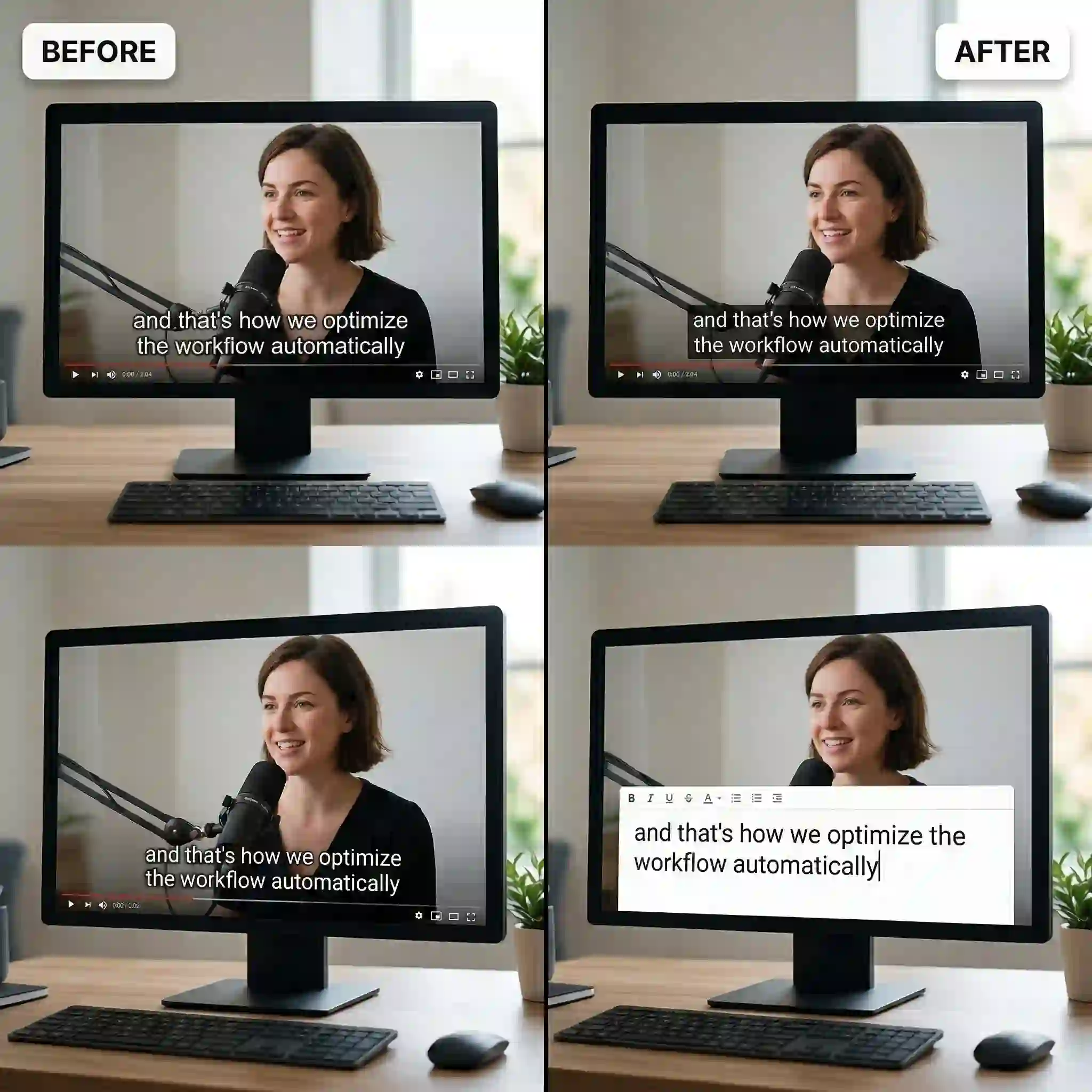 Workflow, bei dem Bild in Text umwandeln Untertitel aus Medien-Assets für Marketing extrahiert.