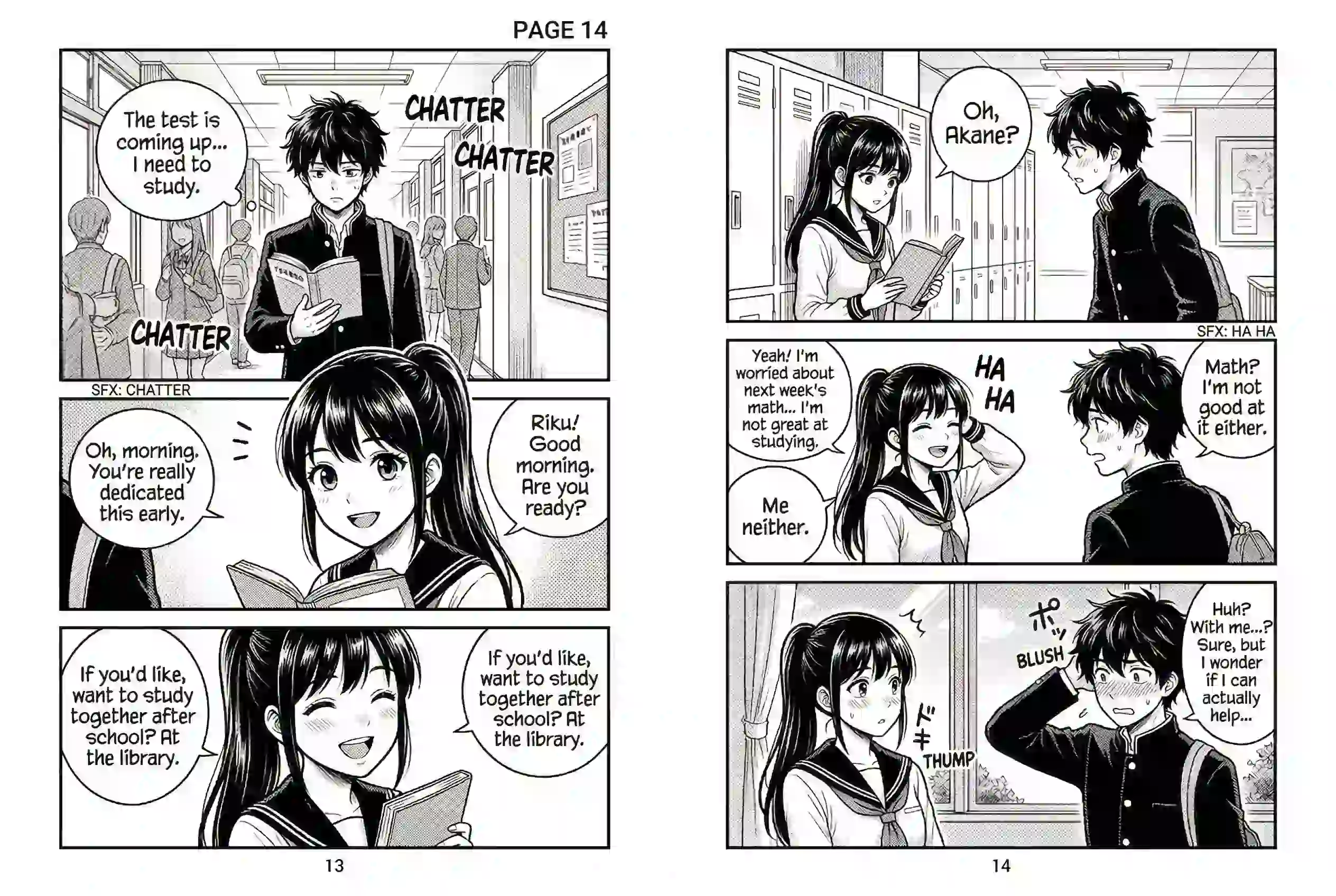 Ejemplo de traducción antes y después: el texto original del cómic se reemplaza por diálogos traducidos, conservando el arte y la disposición de los paneles.