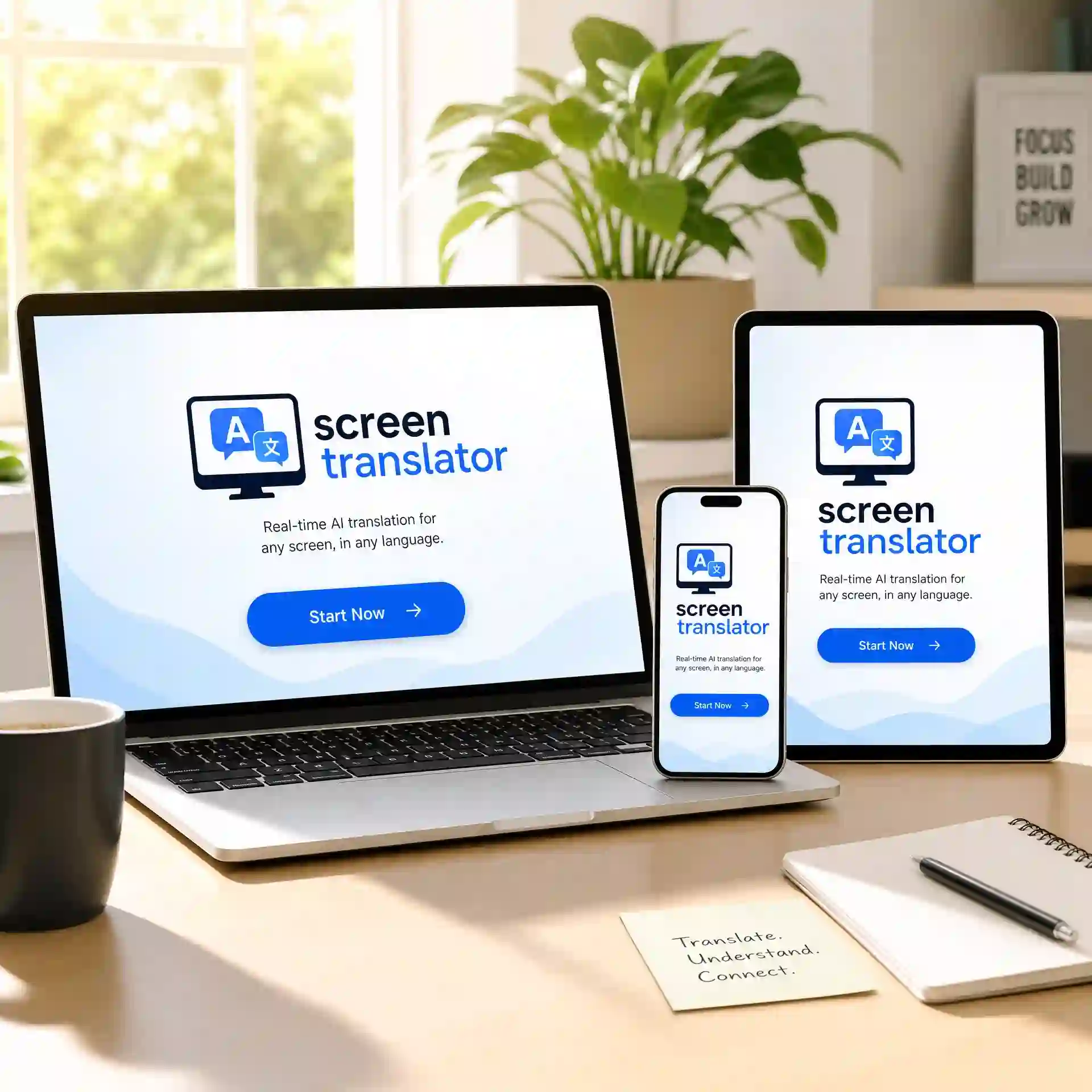 screen translator call to action preview showing instant image translation for breaking everyday language barriers