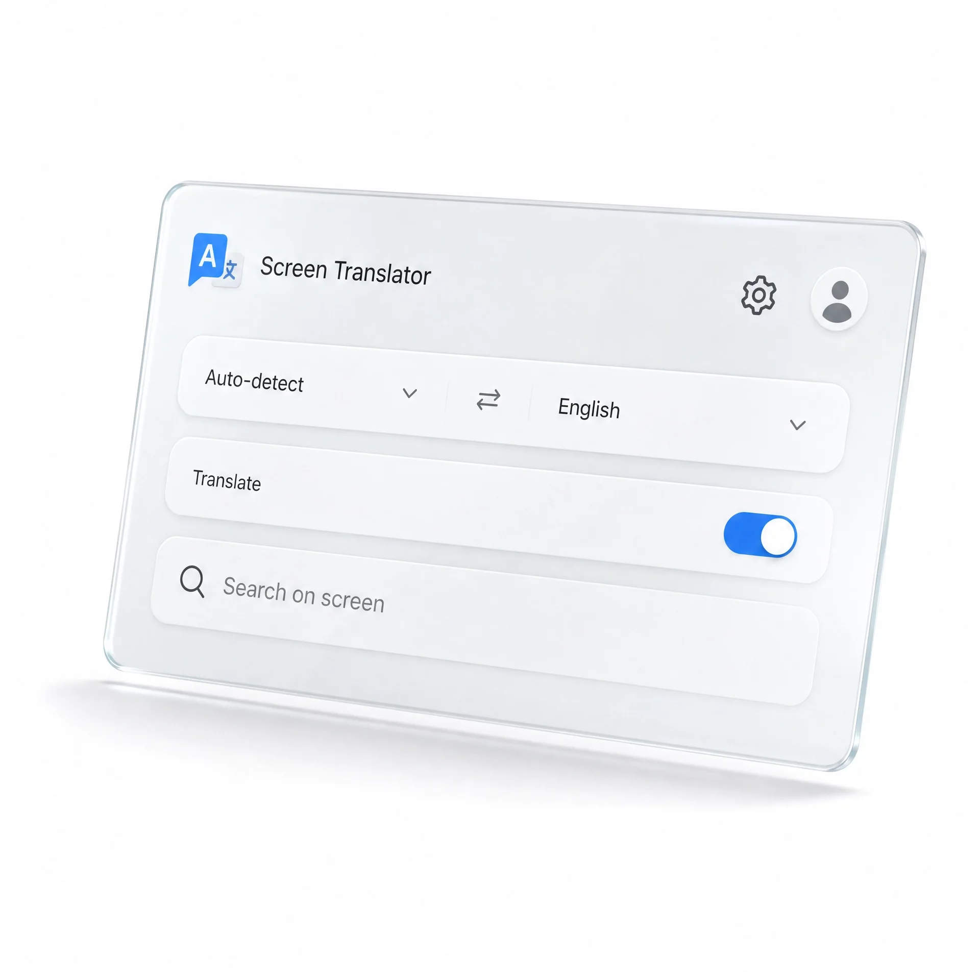 screen translator interface preview showing a versatile and accessible image translation experience for everyday users