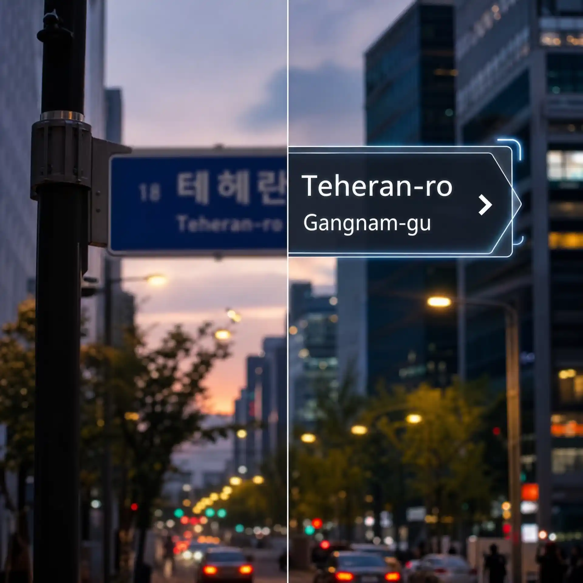 Context aware output preview for translate korean picture to english with natural English translation